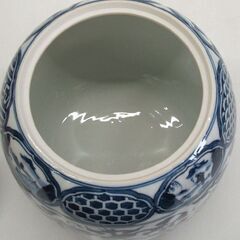茶道具　平安 秀峰 瓜形 青華 水指 唐子　約口径11.5 高さ18　焼き物 古美術 アンティーク　☆ PayPay(ペイペイ)決済可能 ☆ 札幌市 豊平区 平岸 平岸店の画像