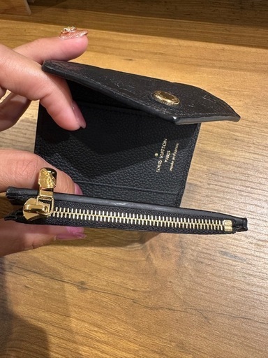ルイ・ヴィトン 黒 レザー 三つ折り財布