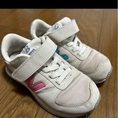 New Balance スニーカー 17cm ホワイト/ブルー