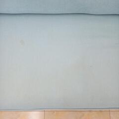 特別値下げ！★ジモティ割あり★  ソファ ライトブルー H75×D74×W131 クリーニング済み OJ8894の画像