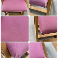 S384 ⭐ 杉工場 学習椅子 レオ 天然木 キャスター付 USEDの画像