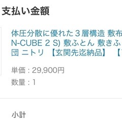 ニトリ　NーCUBE 3層構造敷ふとん　シングルの画像