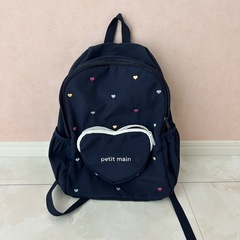 完売品 petit main ネイビー ハートリュック