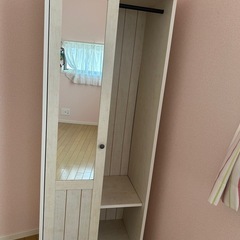 洋服タンス クローゼット ミラー付き