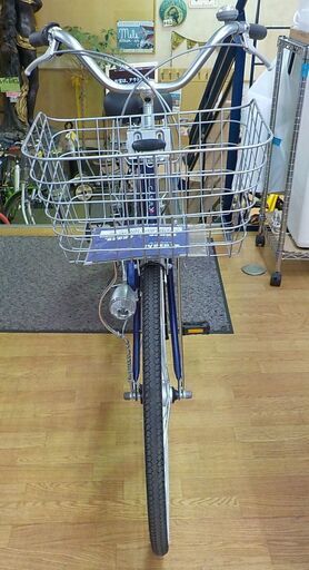 極美品！ 26インチ 自転車 6段変速 asahi ネイビー カギ付き