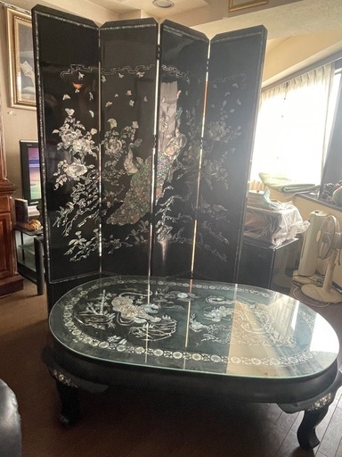 テーブル・衝立(屏風)セット