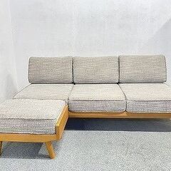 unico/ウニコ アルベロ カバーリングソファ 3人掛け 北欧ヴィンテージスタイル アームレス 中古家具 店頭引取歓迎 R9381の画像