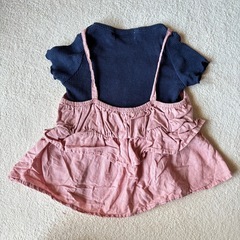 AuroraMoon フリルチュニック ネイビー ピンクの画像