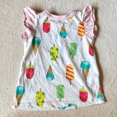 西松屋 アイスクリーム柄 フリル袖 Tシャツ 95の画像