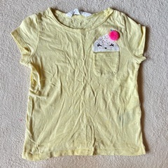 H&M ベビー キッズ イエロー Tシャツ ソフトクリーム ポケ...