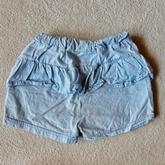 ベビー キッズ フリル付きショートパンツ 90cm ライトブルーの画像