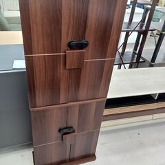 ★ジモティ割あり★  扉付き収納 ブラウン W48×D18×H1...