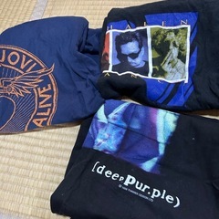 合計10枚　ロックTシャツ7枚とMr.Bigポーチ1つ。おまけに未使用スポーツTシャツとパーカーの画像