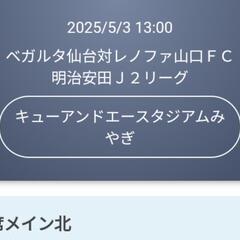 ベガルタ仙台 VS レノファ山口FC S指定席メイン北 チケット...