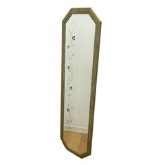 アンティーク 花柄 姿見 鏡 壁掛け　