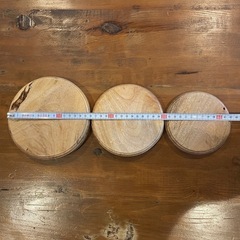 木製円形花台　 3個セットの画像