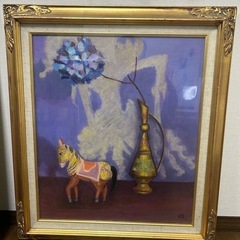 骨董品　絵　額付き