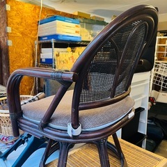 《売約済》【武蔵小山店】 B ラタン　籐家具　回転椅子　回転イス　回転チェア　回転　イージーチェア　検　カザマ　kazama  座椅子の画像