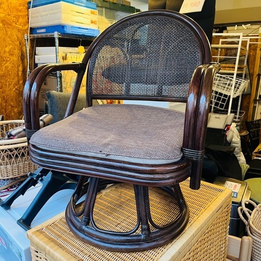 武蔵小山店】 B ラタン籐家具回転椅子回転イス回転チェア回転