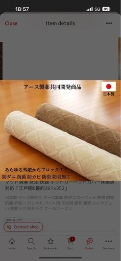 防ダニカーペット6畳用 (Chuluunbaa) 南砂町のカーペット/マット 防ダニカーペット6畳用 (Chuluunbaa) 南砂町のカーペット/マット