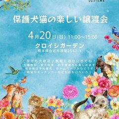 4/20（日）合志市クロイシガーデンで楽しい犬猫譲渡会♪