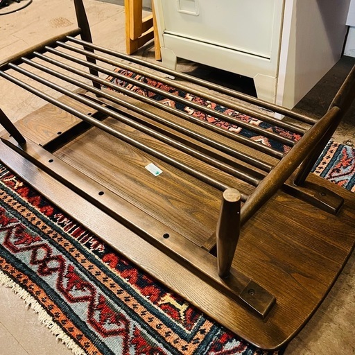 《売約済》【武蔵小山店】 Ercol アーコール オールドコロニアル コーヒーテーブル　エルム　エルム材　濃茶　ブラウン　センターテーブル　リビングテーブル　グリーンラベル　ビンテージ　ヴィンテージ　アンティーク　