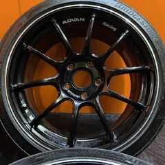 【BS S007A 215/40R17】夏タイヤ アドバン ADVAN Racing RZⅡ 17インチ 8J5HPCD114.3+45 24年製 FLOW FORMING スイフトスポーツ等 (VTO099)の画像