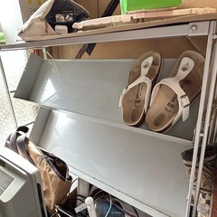 シンプル、おしゃれ、無印良品 シューズ棚　スチール　下駄箱　玄関収納