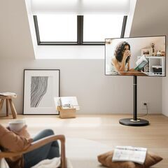 再編集 TVスタンド（キャスター付き、32～65インチ対応、組立式、VESA対応）の画像