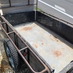 荷台 二輪 耕運機用 牽引 カート 165x100 サイズの画像