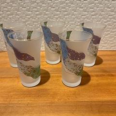 「陶彩　ちぎり絵」一口ビールグラスの画像