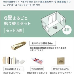 （ほぼ未使用）壁紙屋本舗 生のり付き【30m+施工道具セット】国産壁紙 クロス / シンコール / コンクリート うちっぱなし BA-7247の画像