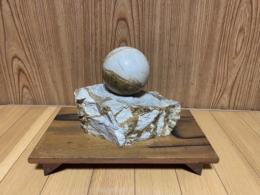高速配送 秋吉台球の大理石置物 (けん) 竪堀のインテリア雑貨/小物《置物 その他