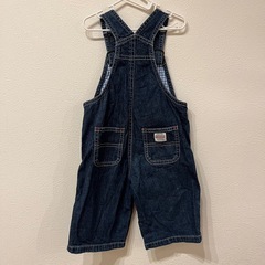 ミキハウス　七分丈オーバーオール　M80〜90の画像