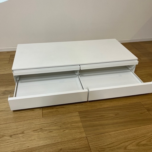 ツーウェイ キッチン 家電下 引き出し ＆ スライドテーブル W80 ホワイト