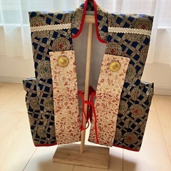紺地 菱格子花 端午の節句