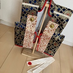 紺地 菱格子花 端午の節句の画像