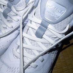 【終了】25cm★asics★バスケットシューズ★ホワイト×グレーの画像