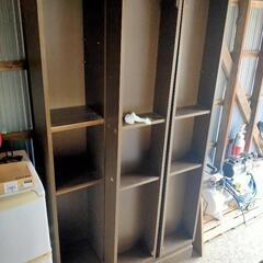 ひだインテリア☆スライド式本棚　木製ラック