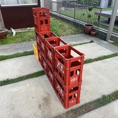 【残り4個ご予約有り】【小分け可能】一升瓶6本用空箱 プラケース コンテナ・椅子・踏み台　★10ケース の画像