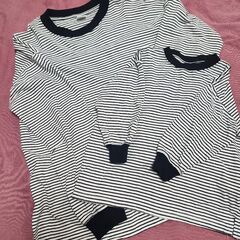 デビロック　親子リンクコーデ　ママ　男の子　女の子　ボーダー　無印良品の画像