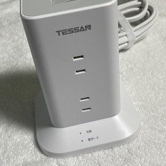 電源タップ タワー 延長コード 3m usb たこあしコンセント テーブルタップの画像