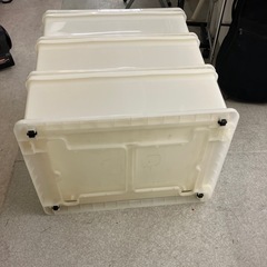 ☆値下げ☆K2504-490 収納ケース 3段 クリーム キャスター付き キズ汚れ有りの画像