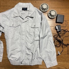 空調服セット充電器、バッテリー、ファン2個付き