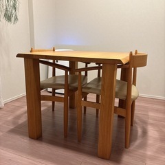 北欧家具　柏木工　ダイニングテーブル&チェア2脚セットの画像