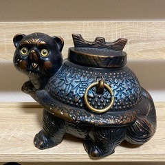 縁起物 ぶんぶく茶釜 貯金箱 たぬき