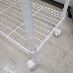 J9283　キャスター付き5段メタルラック　ホワイト　クリーニング済み【リユースのサカイ柏店】の画像