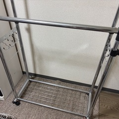 パイプハンガー ハンガーラック スチールハンガー ダブル 2連　の画像