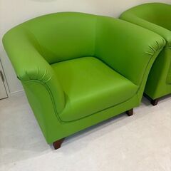 【計2脚有り】大塚家具1人掛けソファ　まとめ売り歓迎　緑の画像