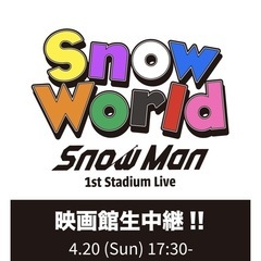 SnowMan Snow Worldライブビューイングチケット１枚
の画像